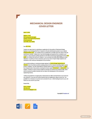 Mechanical Design Engineer Cover Letter