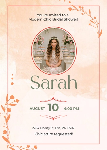 Free Modern Bridal Shower Invitation Template to Edit Online | Template.net