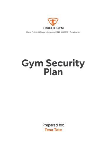 Free Gym Security Plan Template to Edit Online