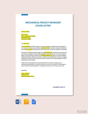 Mechanical Project Manager Cover Letter
