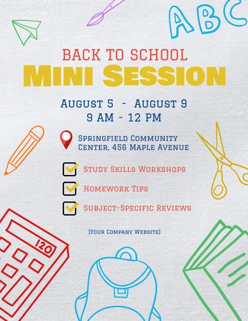 Free Back to School Mini Session Flyer Template to Edit Online