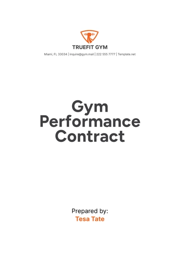 Free Gym Performance Contract Template to Edit Online