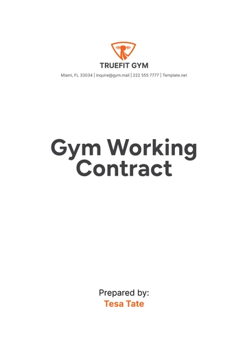 Free Gym Working Contract Template to Edit Online