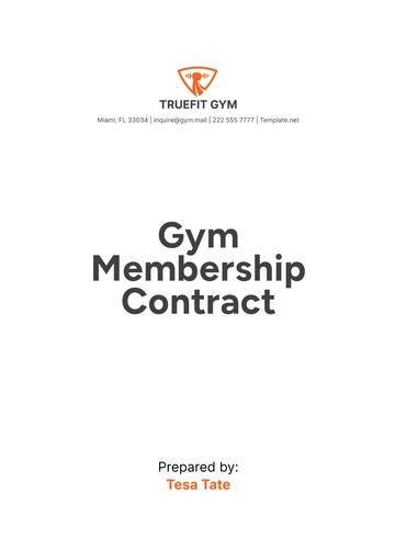Free Gym Membership Contract Template to Edit Online