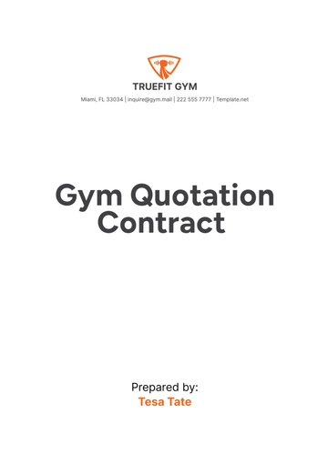 Free Gym Quotation Contract Template to Edit Online