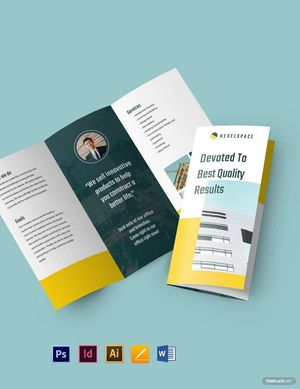 Construction Site Tri-Fold Brochure Template