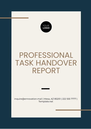 Free Professional Task Handover Report Template to Edit Online