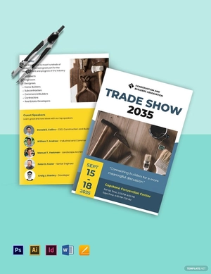 Builders Trade Show Bi-Fold Brochure Template