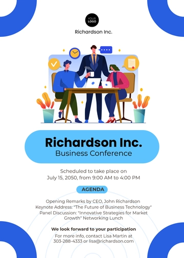 Free Business Conference Meeting Invitation Template to Edit Online