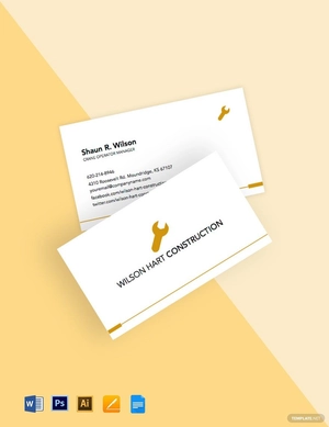 Crane Operator Business Card Template