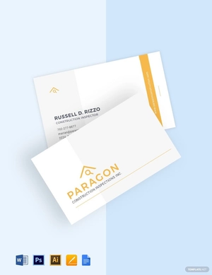 Construction Inspector Business Card Template
