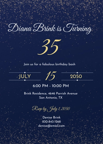 Free Confetti Adult Birthday Invitation Template to Edit Online