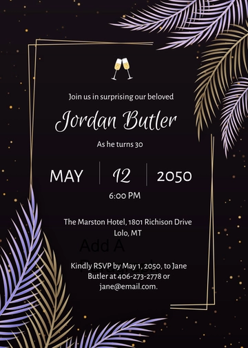 Free Surprise Adult Birthday Invitation Template to Edit Online