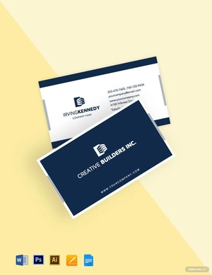 Construction Equipment Business Card Template