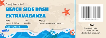 Free Beach Style Boarding Pass Invitation Template to Edit Online