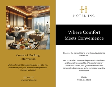 Free Hotel Advertising Bi-Fold Brochure Template to Edit Online