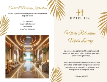 Free Hotel Resort Bi-Fold Brochure Template to Edit Online