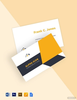 Construction Company Business Card Template