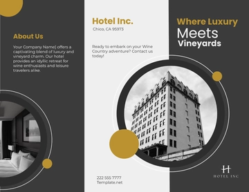 Free Wine Country Hotel Tri-Fold Brochure Template to Edit Online