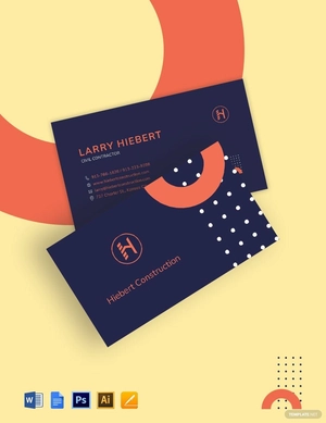 Civil Contractor Business Card Template