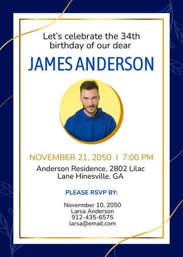 Free Male Adult Birthday Invitation Template to Edit Online