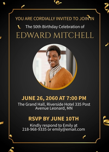 Free Elegant Adult Birthday Invitation Template to Edit Online