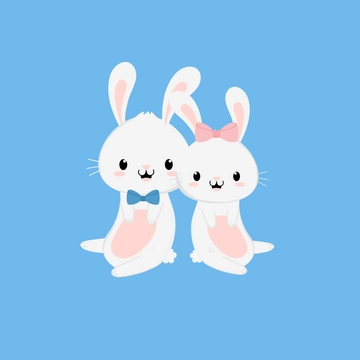 Free Rabbit Couple to Edit Online
