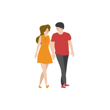 Free Walking Couple Clipart to Edit Online