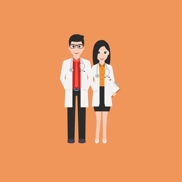 Free Doctor Couple Clipart to Edit Online