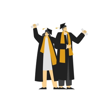 Free Couple Graduated Together Clipart to Edit Online