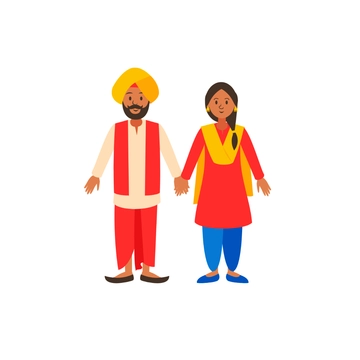 Free Indian Couple Clipart to Edit Online