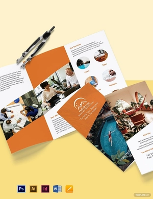 Backyard Construction Tri-Fold Brochure Template