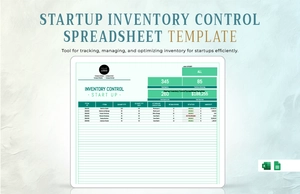 Startup Inventory Control Spreadsheet Template