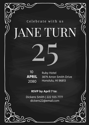 Free Chalkboard Style Adult Birthday Invitation Template to Edit Online