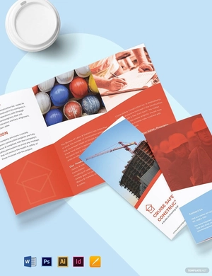 Construction Safety Tri-Fold Brochure Template