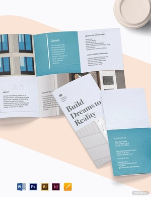 Apartment Construction Tri-Fold Brochure Template
