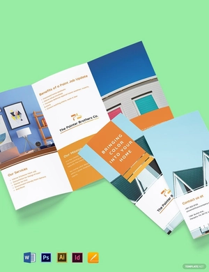 House Painting Contractor Tri-Fold Brochure Template