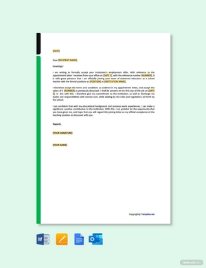 Joining Letter for School Teacher