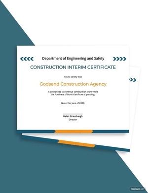 Construction Interim Certificate Template