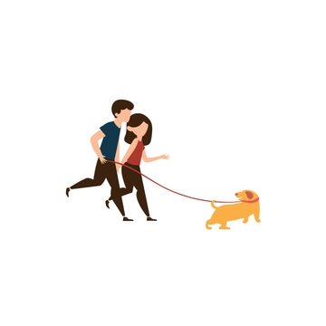 Free Couple with Pets Clipart to Edit Online
