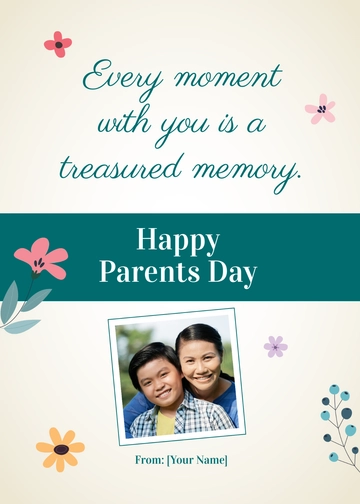 Free Happy Parents Day Card Template to Edit Online