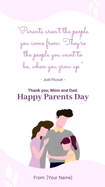 Free Parents Day Quotes from Daughter Template to Edit Online