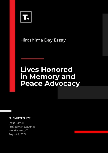 Free Hiroshima Day Essay Template to Edit Online