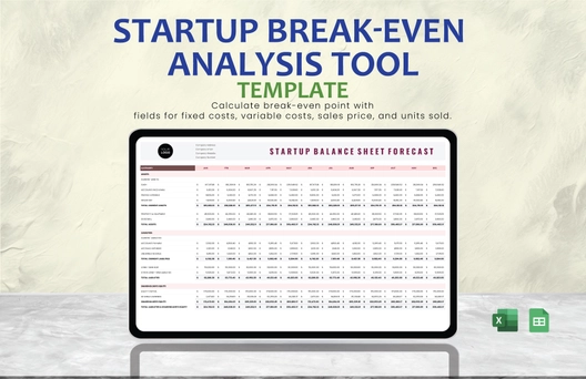 Startup Balance Sheet Forecast Template