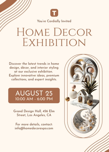 Free Home Decor Exhibition Invitation Template to Edit Online