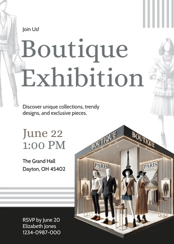Free Boutique Exhibition Invitation Template to Edit Online