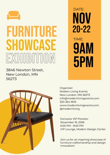 Free Furniture Exhibition Invitation Template to Edit Online