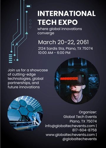 Free International Technology Exhibition Invitation Template to Edit Online