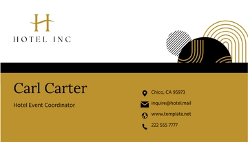 Free Hotel Event Coordinator Business Card Template to Edit Online