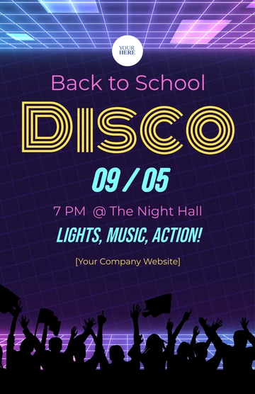 Free Back to School Disco Poster Template to Edit Online
